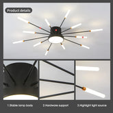 Ceiling light fixture with spider web design on a gray background